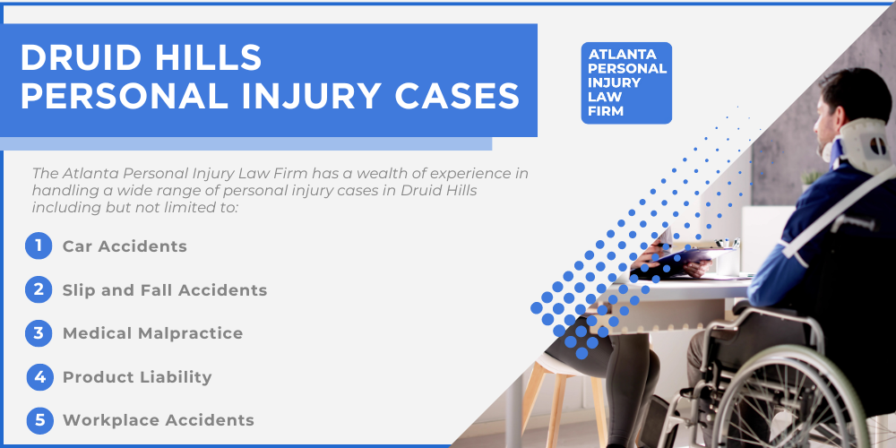 Personal Injury Lawyer Druid Hills Georgia GA; #1 Personal Injury Lawyer Druid Hills, Georgia (GA); Personal Injury Cases in Druid Hills, Georgia (GA); General Impact of Personal Injury Cases in Druid Hills, Georgia; Analyzing Causes of Druid Hills Personal Injuries; Choosing a Druid Hills Personal Types of Personal Injury Cases We Handle; Areas of Expertise_ Druid Hills Personal Injury Claims; Recoverable Damages in Druid Hills Personal Injury Cases; Druid Hills Personal Injury Lawyer_ Compensation & Claims Process; Types of Compensation Available; Fundamentals of Personal Injury Claims; Cost of Hiring a Druid Hills Personal Injury Lawyer; Advantages of a Contingency Fee; Factors Affecting Lawyer Fees; Steps To File A Personal Injury Claim in Druid Hills, Georgia (GA); Gathering Evidence; Factors Affecting Personal Injury Settlements; Druid Hills Personal Injury Cases; Druid Hills Personal Injury Cases